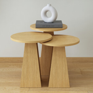 Τραπεζάκια βοηθητικά σετ 3 τμχ Como Megapap χρώμα oak - Image 3