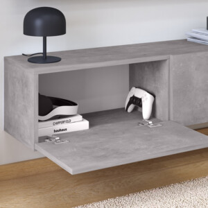 Έπιπλο τηλεόρασης επιτοίχιο Palm Megapap χρώμα γκρι ρετρό 150x32x30εκ. - Image 2