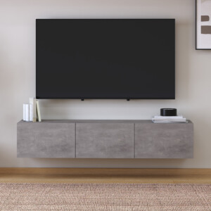 Έπιπλο τηλεόρασης επιτοίχιο Palm Megapap χρώμα γκρι ρετρό 150x32x30εκ. - Image 3