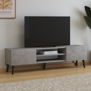 Έπιπλο τηλεόρασης Plane Megapap χρώμα γκρι ρετρό 150x32x46εκ. - Image 4