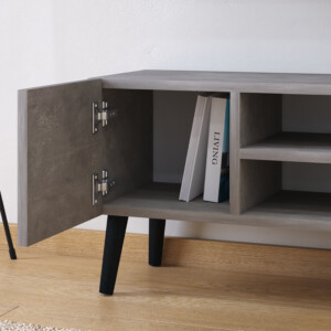 Έπιπλο τηλεόρασης Porto Megapap χρώμα γκρι ρετρό 90x32x42εκ. - Image 2