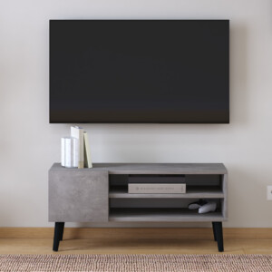 Έπιπλο τηλεόρασης Porto Megapap χρώμα γκρι ρετρό 90x32x42εκ. - Image 4