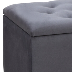 Σκαμπώ - Ταμπουρέ Lotus Megapap βελούδινο χρώμα ανθρακί 90x40x50εκ. - Image 4