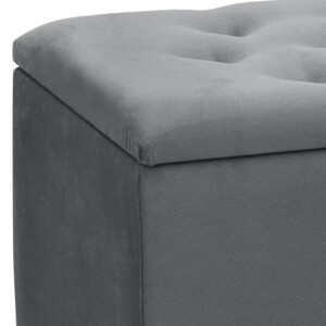 Σκαμπώ - Ταμπουρέ Lotus Megapap βελούδινο χρώμα γκρι 90x40x50εκ. - Image 4