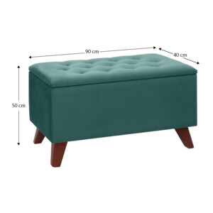 Σκαμπώ - Ταμπουρέ Lotus Megapap βελούδινο χρώμα κυπαρισσί 90x40x50εκ. - Image 5