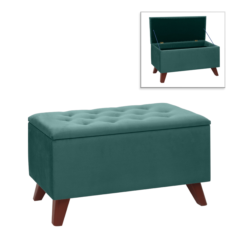 Σκαμπώ - Ταμπουρέ Lotus Megapap βελούδινο χρώμα κυπαρισσί 90x40x50εκ. Σκαμπώ - Ταμπουρέ Lotus Megapap βελούδινο χρώμα κυπαρισσί 90x40x50εκ.