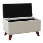 Σκαμπώ - Ταμπουρέ Lotus Megapap βελούδινο χρώμα κρεμ 90x40x50εκ. - Image 2