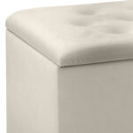 Σκαμπώ - Ταμπουρέ Lotus Megapap βελούδινο χρώμα κρεμ 90x40x50εκ. - Image 4