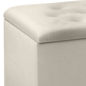 Σκαμπώ - Ταμπουρέ Lotus Megapap βελούδινο χρώμα κρεμ 90x40x50εκ. - Image 4