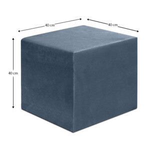 Σκαμπώ April Megapap βελούδινο χρώμα ανθρακί 40x40x40εκ. - Image 4