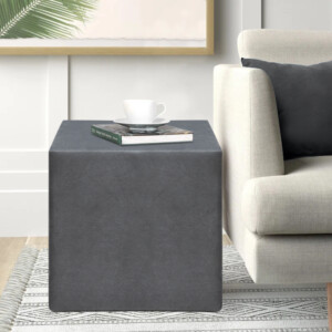 Σκαμπώ April Megapap βελούδινο χρώμα γκρι 40x40x40εκ. - Image 2