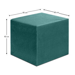 Σκαμπώ April Megapap βελούδινο χρώμα κυπαρισσί 40x40x40εκ. - Image 4