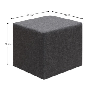 Σκαμπώ Linda Megapap υφασμάτινο χρώμα ανθρακί 40x40x40εκ. - Image 4