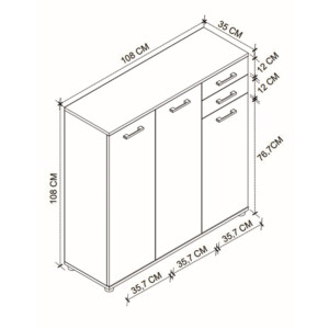 Παπουτσοθήκη - ντουλάπι Polly Megapap χρώμα pine oak 108x35x108εκ. - Image 6