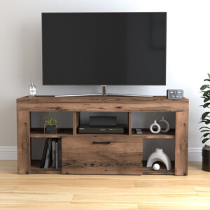 Έπιπλο τηλεόρασης Midili Megapap χρώμα καπνιστή καρυδιά 135x42x60,7εκ. - Image 3