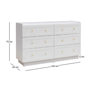 Συρταριέρα Henry Megapap χρώμα λευκό 140x40x75εκ. - Image 5