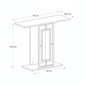 Κονσόλα Brandy Megapap χρώμα μαύρο - μαύρο εφέ μαρμάρου - χρυσό 90x29,6x76,8εκ. - Image 6