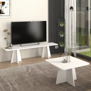 Έπιπλο τηλεόρασης Sugar Megapap χρώμα λευκό 150x29,6x36,8εκ. - Image 4