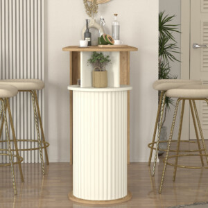 Τραπέζι μπαρ Bohema Megapap χρώμα sepet oak - ivory 150x51,6x101,8εκ. - Image 4