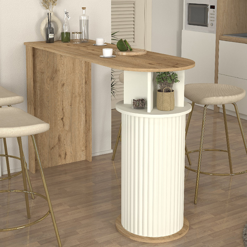 Τραπέζι μπαρ Bohema Megapap χρώμα sepet oak - ivory 150x51 Τραπέζι μπαρ Bohema Megapap χρώμα sepet oak - ivory 150x51