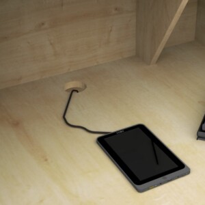 Γραφείο υποδοχής - reception Gemini Megapap χρώμα φυσικό οξιάς - ανθρακί 90x50x110εκ. - Image 5