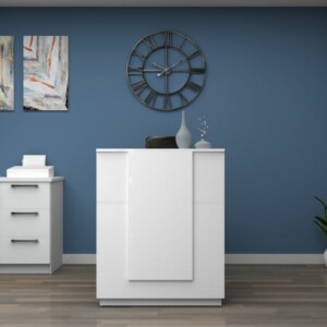 Γραφείο υποδοχής - reception Gemini Megapap χρώμα λευκό 90x50x110εκ. - Image 3