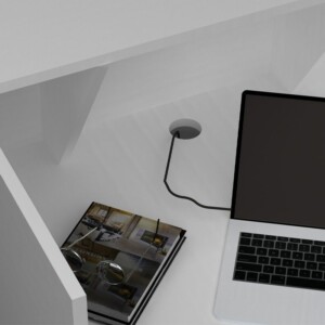 Γραφείο υποδοχής - reception Gemini Megapap χρώμα λευκό 90x50x110εκ. - Image 4