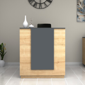 Γραφείο υποδοχής - reception Gemini Megapap χρώμα φυσικό οξιάς - ανθρακί 100x70x110εκ. - Image 3