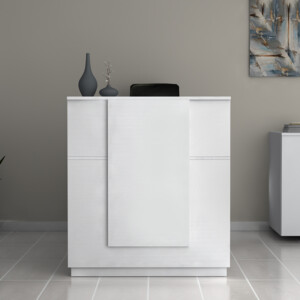 Γραφείο υποδοχής - reception Gemini Megapap χρώμα λευκό 100x70x110εκ. - Image 3