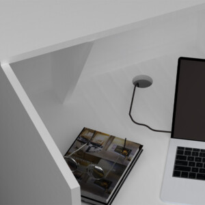 Γραφείο υποδοχής - reception Gemini Megapap χρώμα λευκό 100x70x110εκ. - Image 4