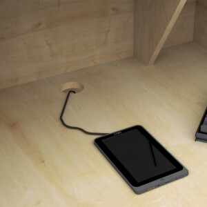 Γραφείο υποδοχής - reception Gemini Megapap χρώμα φυσικό οξιάς - ανθρακί 120x70x110εκ. - Image 5