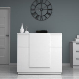 Γραφείο υποδοχής - reception Gemini Megapap χρώμα λευκό 120x70x110εκ. - Image 3