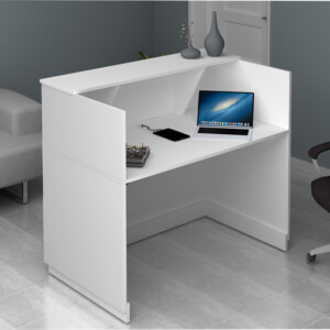 Γραφείο υποδοχής - reception Gemini Megapap χρώμα λευκό 120x70x110εκ. - Image 4