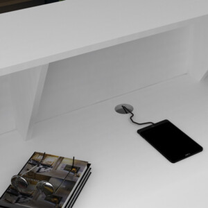 Γραφείο υποδοχής - reception Gemini Megapap χρώμα λευκό 120x70x110εκ. - Image 6