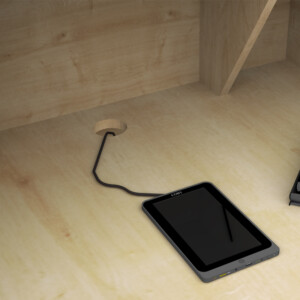 Γραφείο υποδοχής - reception Gemini Megapap χρώμα φυσικό οξιάς - ανθρακί 150x70x110εκ. - Image 5