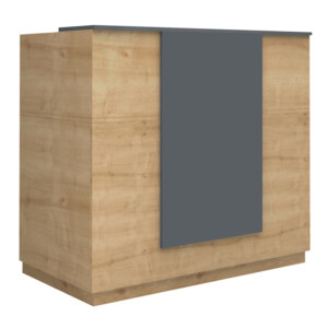 Γραφείο υποδοχής - reception Gemini Megapap χρώμα φυσικό οξιάς - ανθρακί 150x70x110εκ. - Image 6