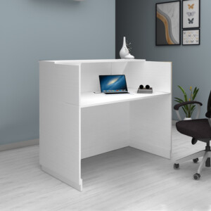 Γραφείο υποδοχής - reception Gemini Megapap χρώμα λευκό 150x70x110εκ. - Image 2