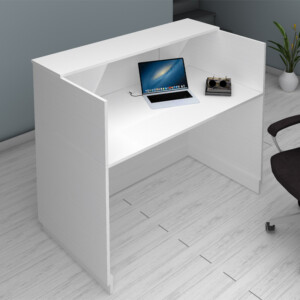 Γραφείο υποδοχής - reception Gemini Megapap χρώμα λευκό 150x70x110εκ. - Image 4