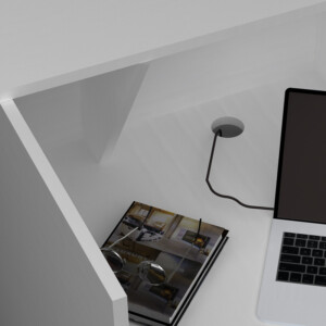 Γραφείο υποδοχής - reception Gemini Megapap χρώμα λευκό 150x70x110εκ. - Image 5