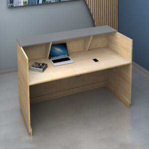 Γραφείο υποδοχής - reception Gemini Megapap χρώμα φυσικό οξιάς - ανθρακί 180x70x110εκ. - Image 4