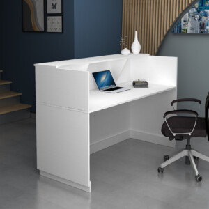 Γραφείο υποδοχής - reception Gemini Megapap χρώμα λευκό 180x70x110εκ. - Image 2