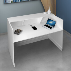 Γραφείο υποδοχής - reception Gemini Megapap χρώμα λευκό 180x70x110εκ. - Image 4