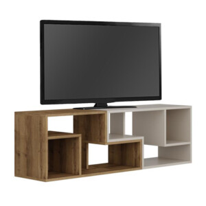 Έπιπλο τηλεόρασης Glis Megapap πολυμορφικό χρώμα ανοιχτό καρυδί - sandstone 145x35x44,8εκ. - Image 4