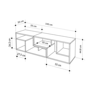 Έπιπλο τηλεόρασης Glis Megapap πολυμορφικό χρώμα ανοιχτό καρυδί - sandstone 145x35x44,8εκ. - Image 5