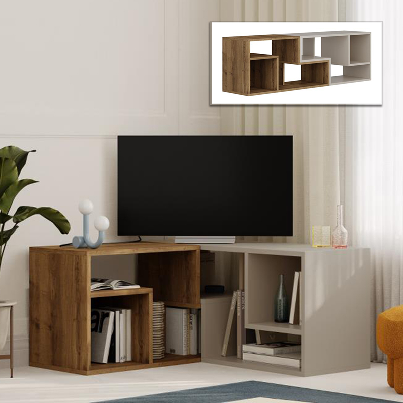 Έπιπλο τηλεόρασης Glis Megapap πολυμορφικό χρώμα ανοιχτό καρυδί - sandstone 145x35x44 Έπιπλο τηλεόρασης Glis Megapap πολυμορφικό χρώμα ανοιχτό καρυδί - sandstone 145x35x44