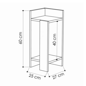 Κομοδίνο Elos Megapap σετ 2 τεμαχίων χρώμα ανοιχτή μόκα 25x27x60εκ. - Image 4