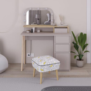 Τουαλέτα με καθρέπτη Avien Megapap χρώμα ανοιχτή μόκα - φυσικό οξιάς 105x51,1x131εκ. - Image 4