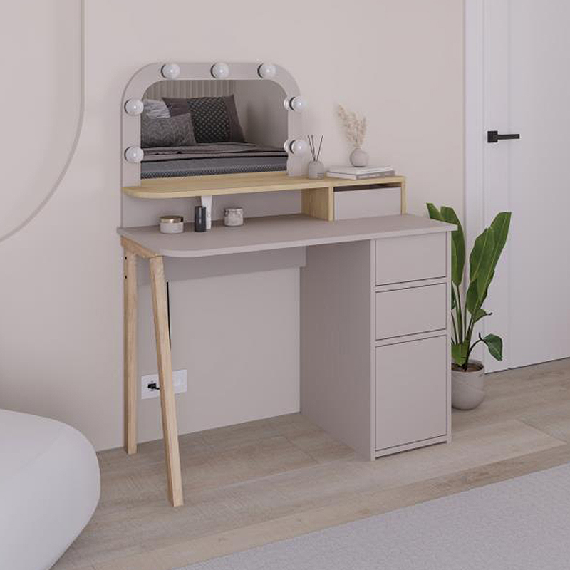 Τουαλέτα με καθρέπτη Avien Megapap χρώμα ανοιχτή μόκα - φυσικό οξιάς 105x51 Τουαλέτα με καθρέπτη Avien Megapap χρώμα ανοιχτή μόκα - φυσικό οξιάς 105x51