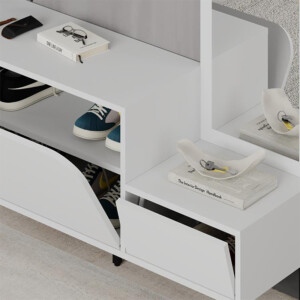 Έπιπλο εισόδου Mila Megapap με κρεμάστρα χρώμα λευκό 120x37x171,6εκ. - Image 4