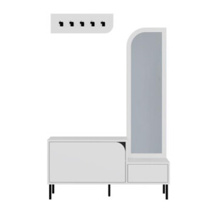 Έπιπλο εισόδου Mila Megapap με κρεμάστρα χρώμα λευκό 120x37x171,6εκ. - Image 5